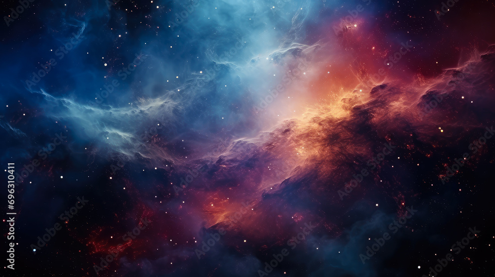 Colorful cosmic space background with nebula and stars. Astrology concept.