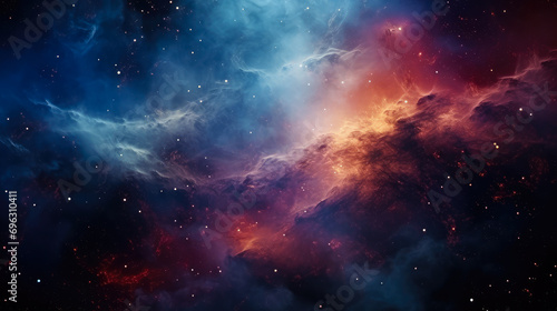 Colorful cosmic space background with nebula and stars. Astrology concept. photo