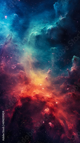 Colorful cosmic space background with nebula and stars. Astrology concept. Vertical. © Karim Boiko