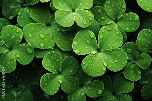 St. Patricks Day Banner Background. Decorative clover in Traditional Irish Symbols