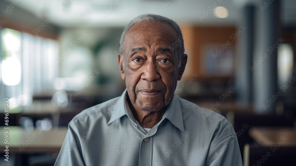 Obraz premium Portrait of african american senior man in a nursing home 