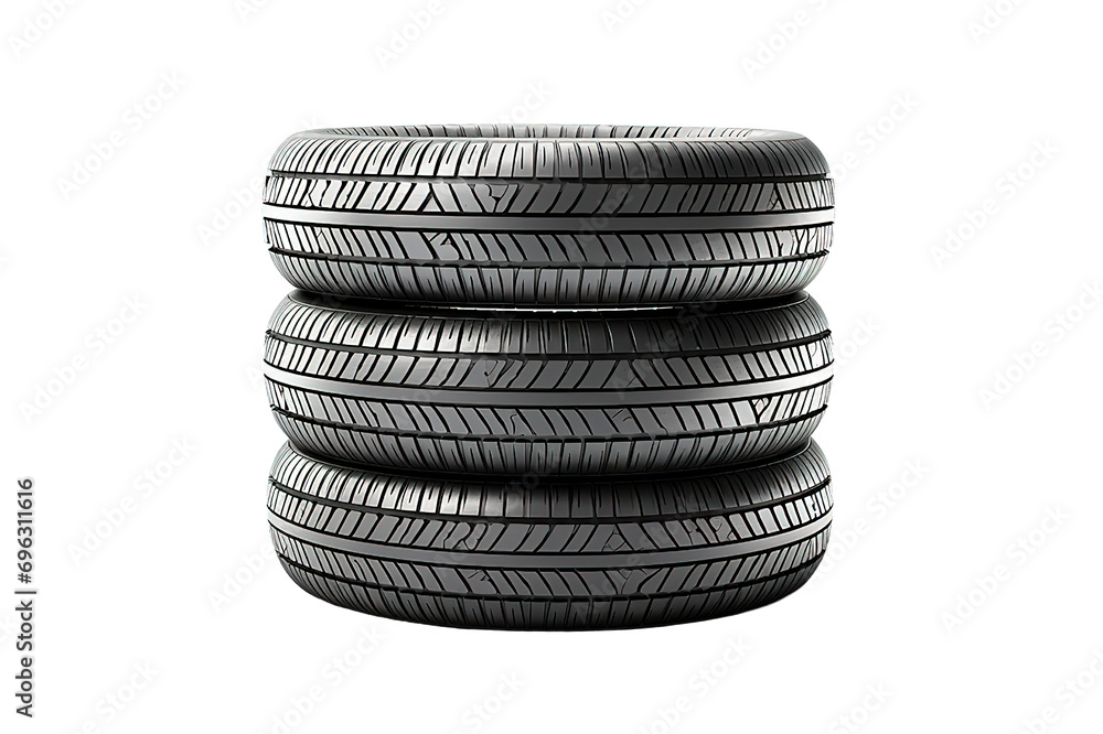 Car tires isolated on a Transparent background. Generative AI Car tires isolated on a Transparent background. Generative AI
