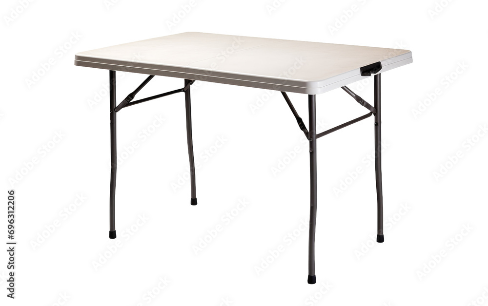 Folding Card Table with Plastic Top On Isolated Background