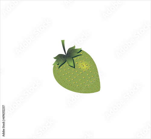 Green strawberry icon. illustration. Sweet berries on a white background. Ripe strawberries, an icon of nature's isolated freshness. Very suitable as a banner, poster, coloring book