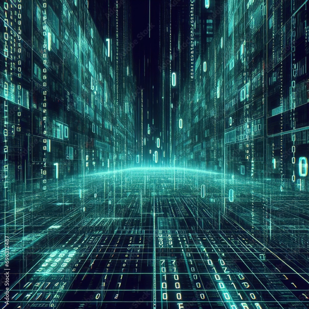 abstract technology background with binary data and network connection abstract technology background with binary data and network connection