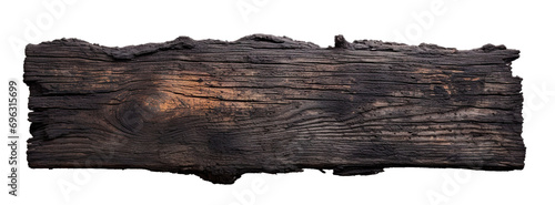 Burnt wooden plank cut out