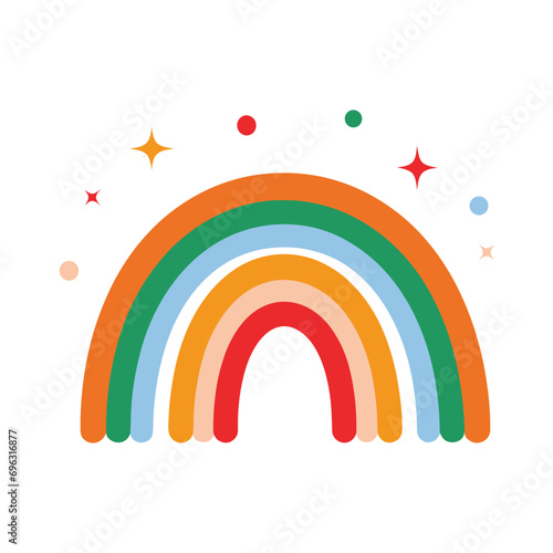 cute raibow simple,minimalism,flat color,vector illustration,thick outlined,white background © MdJahangirAlom