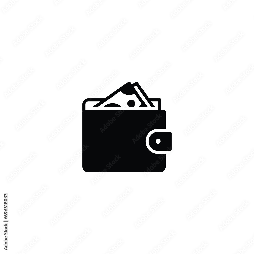 Wallet icon with dollar money icon vector for web site Computer and mobile app Wallet icon with dollar money icon vector for web site Computer and mobile app