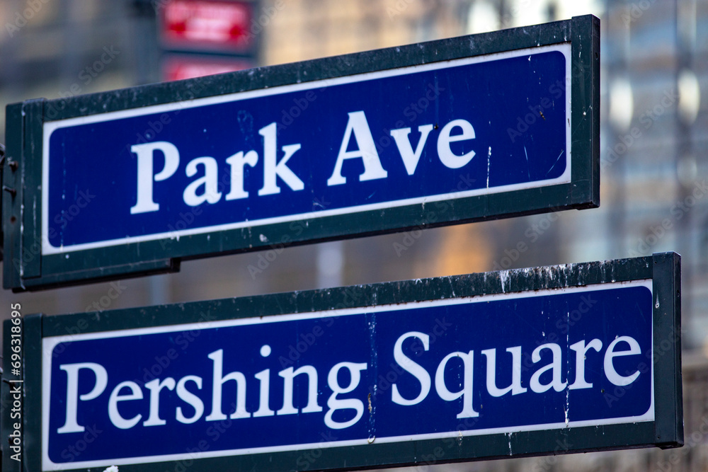 The emblematic park avenue sign in the heart of the Big Apple, in the heart of Manhattan in New York (USA). The emblematic park avenue sign in the heart of the Big Apple, in the heart of Manhattan in New York (USA).