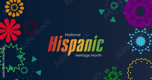 Hispanic National Heritage Month in September and October. Hispanic and Latino culture. Latin American animation 4k