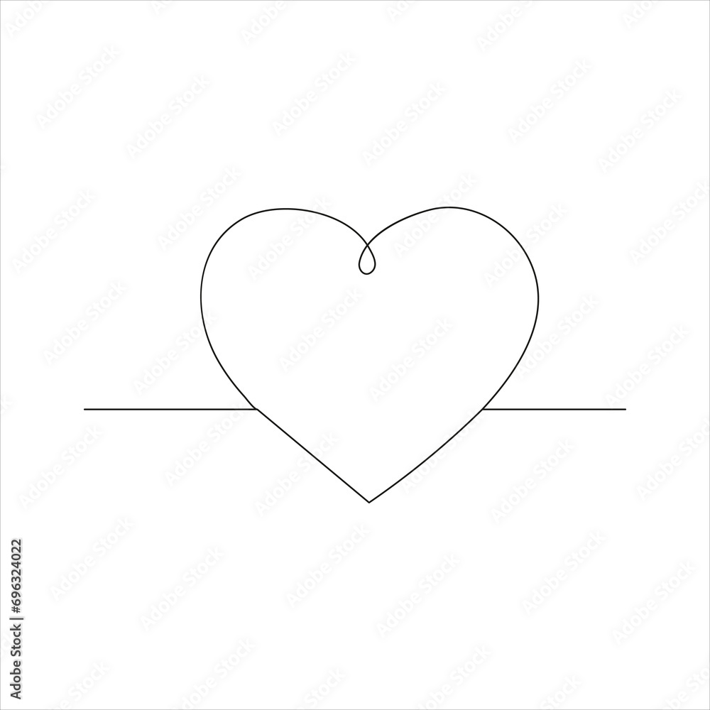 Continuous beautiful one line love drawing art design