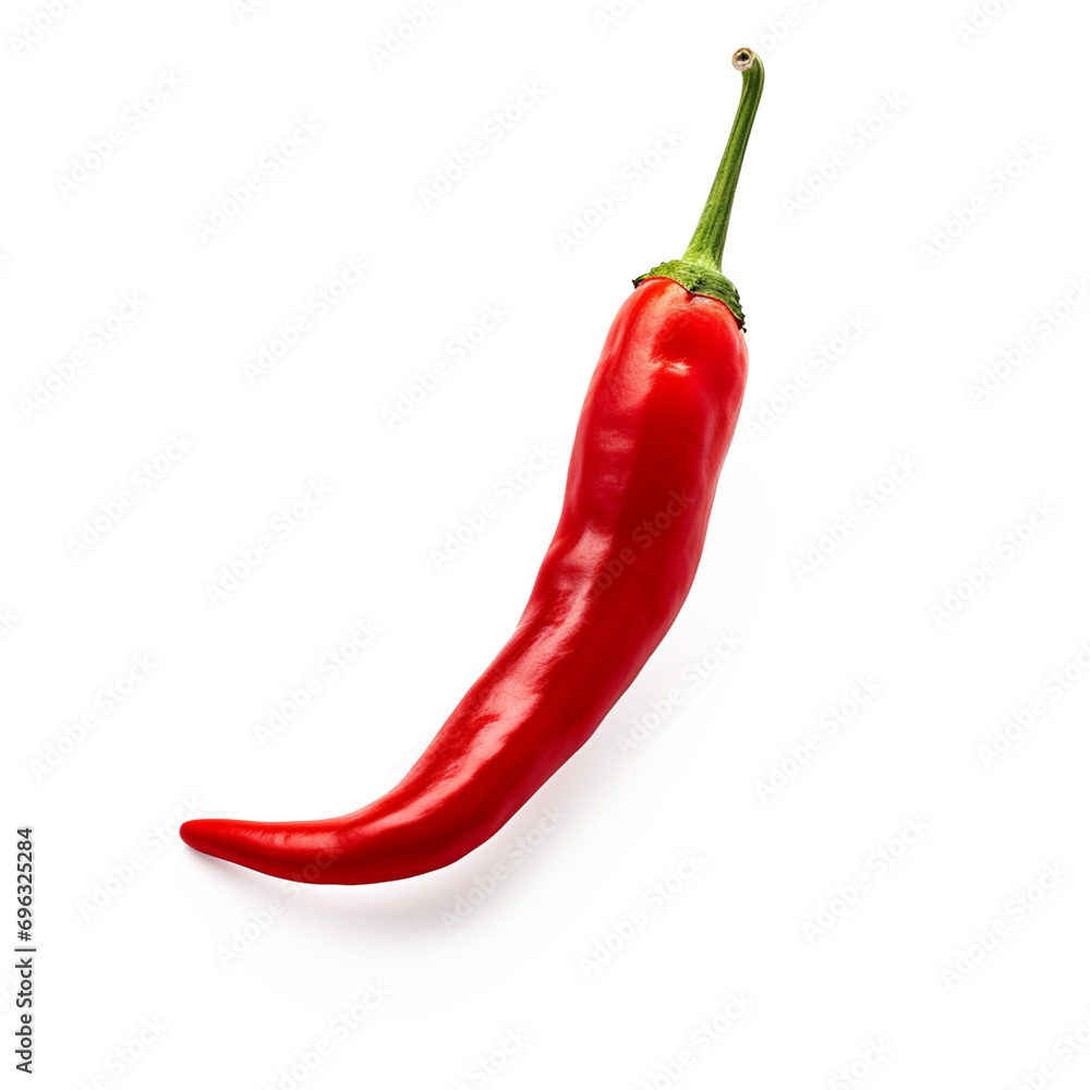 Chili pepper on a transparent background, ai technology Chili pepper on a transparent background, ai technology