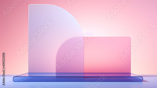 Glass product mockup background for product dais display. Bright color glass mockup podium background for perfume or cosmetic products