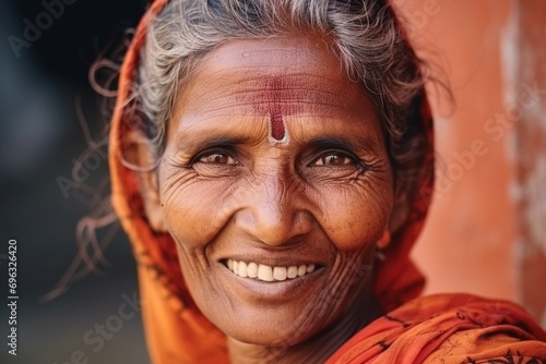 Fényképezés Close face of indian poor woman or rural woman