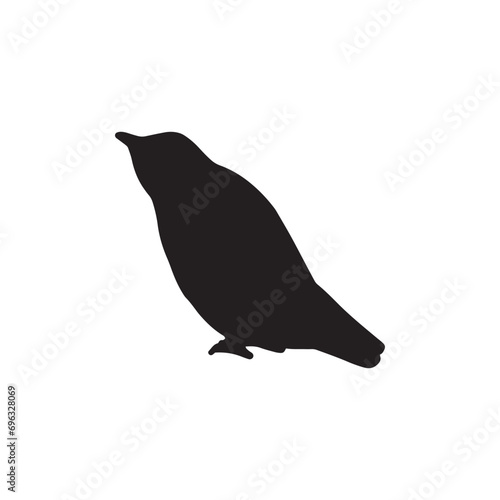横向きの鳥イラストシルエットイラスト
