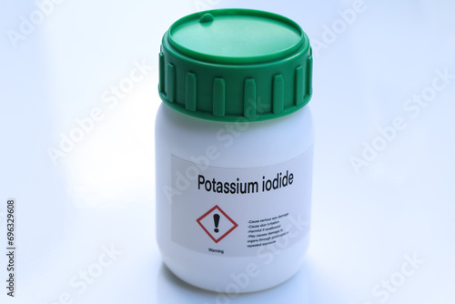 Potassium iodide in chemical container , chemical in the laboratory and industry photo