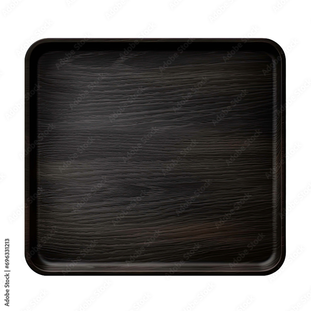 Black Wooden Tray isolated on transparent background Black Wooden Tray isolated on transparent background