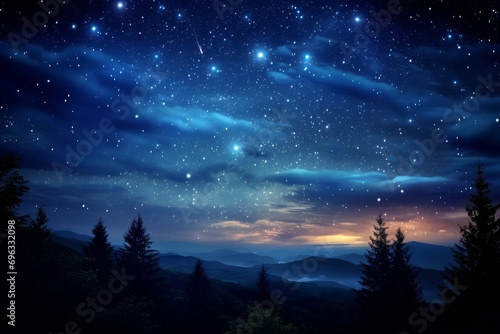 photo of Night Sky Wonders. Generative AI