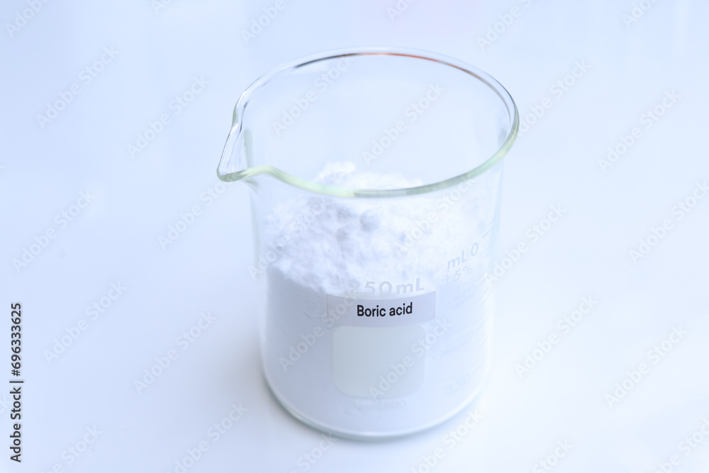Boric acid in chemical container , chemical in the laboratory and industry