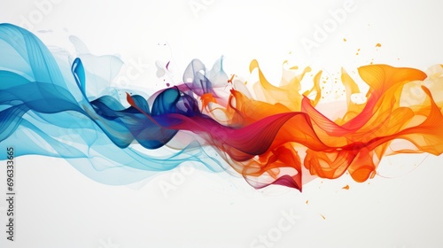 white background with muti color wave on isolated background with paace for text and grapichs