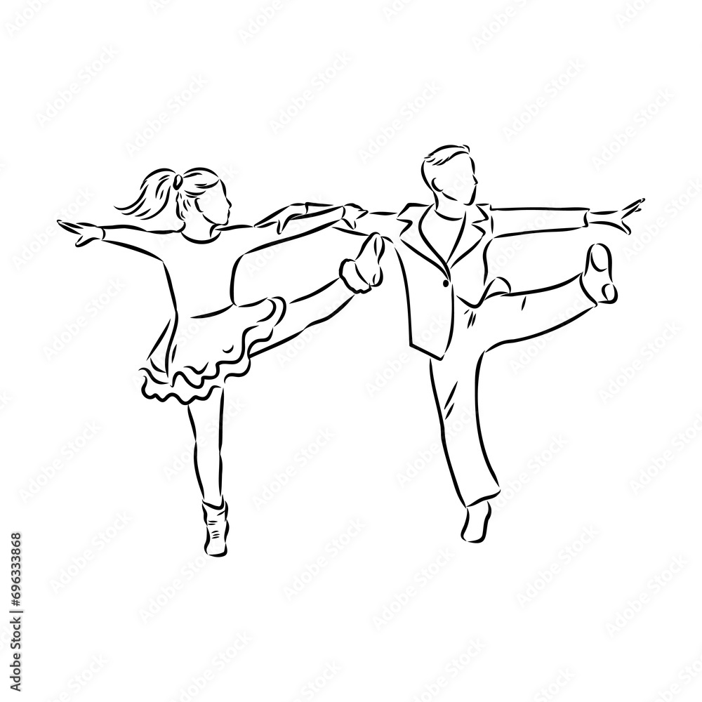 Fototapeta premium acrobatic rock dance Acrobatic rock and roll vector