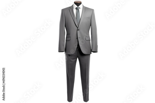Elegant Gray Suit Isolation on a transparent background