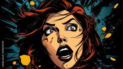 woman s face drawn in comics style