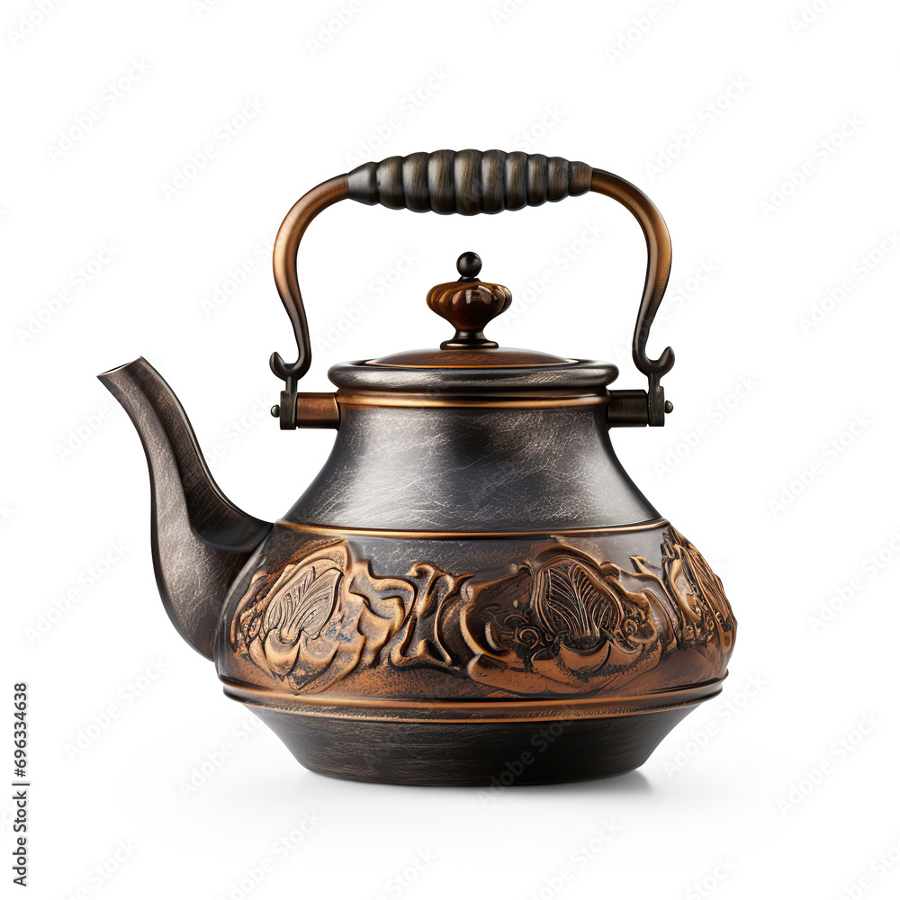 Old teapot .Cut out on transparent Old teapot .Cut out on transparent