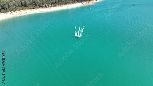 watersports boats lake brockman australia 4k drone  photo