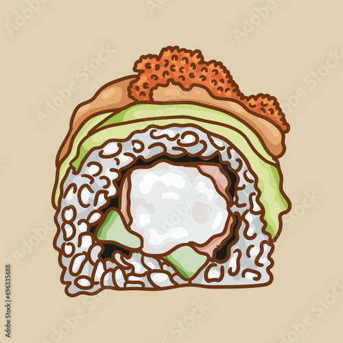 Dragon Roll. Types of Sushi Rolls photo