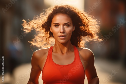 Vibrant Young Woman in Stylish Sportswear Passionately Engaging in Active Fitness Routine