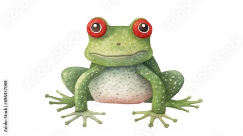 Cute frog watercolor illustration in Christmas style. Funny animal in clothes.