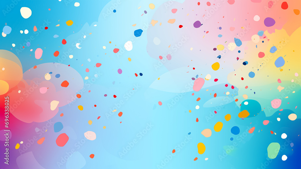 Colorful confetti on a sky background - obrazy, fototapety, plakaty 