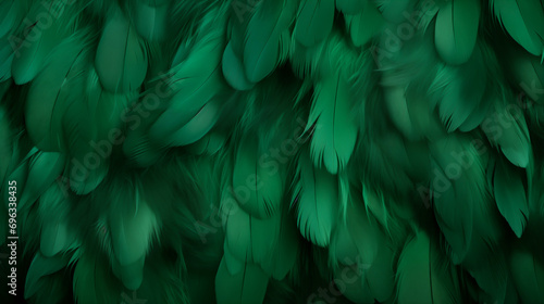 Green feathers background © DimaSabaka