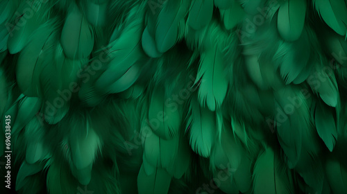 Green feathers background