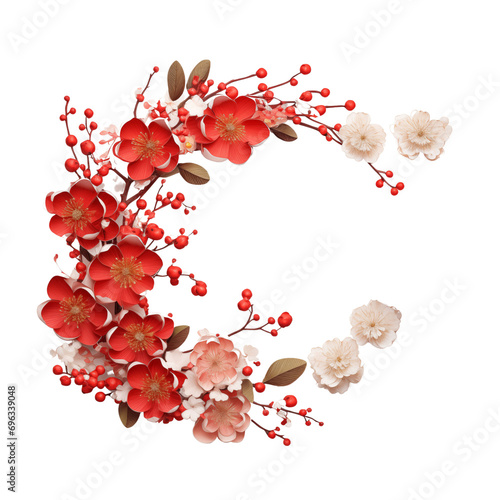 Chinese new year floral wreath decoration