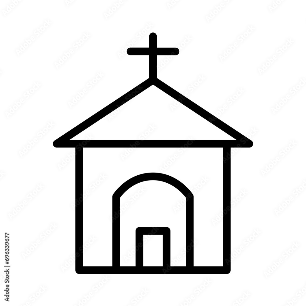 Christian Church Temple Outline Icon Christian Church Temple Outline Icon