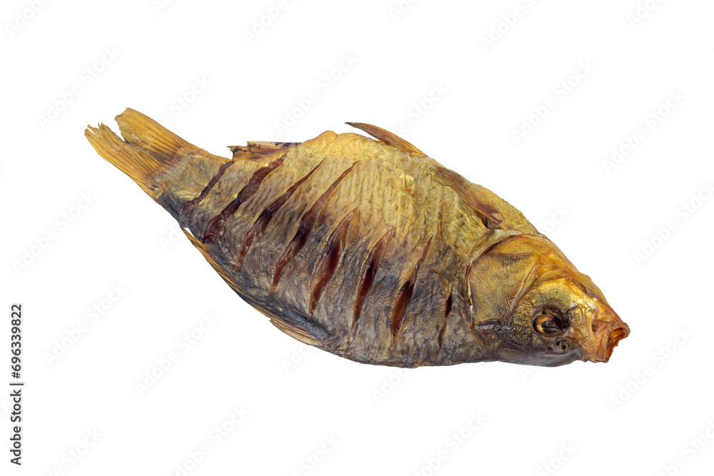 smoked fish, smoked bream, isolated from background smoked fish, smoked bream, isolated from background