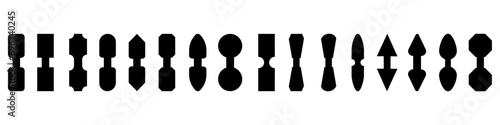 Strap connector tab icon vector set. Bag strap anchors illustration sign collection. Webbing bag connectors symbol or logo.