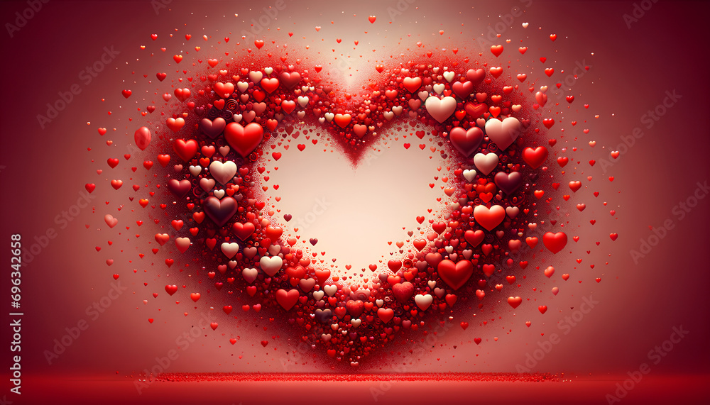 Valentine's Day background banner abstract panoramic background featuring only red hearts Valentine's Day background banner abstract panoramic background featuring only red hearts