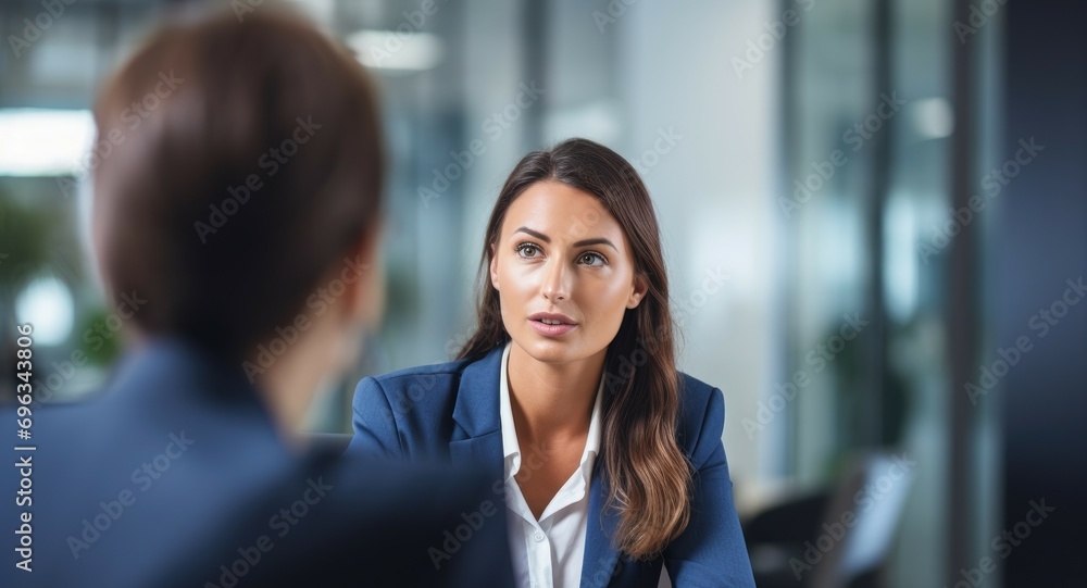 Obraz premium Young woman doing a job interview