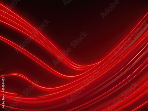 Bright red wavy lines in a free vector style on a black background © REZAUL4513