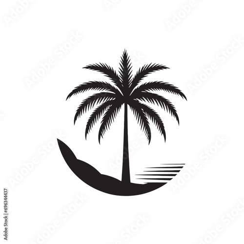 Palm Tree Silhouette  Elegant Vector Illustrations Showcasing the Serenity of Palm Tree Silhouettes - Palm Tree Black Vector 