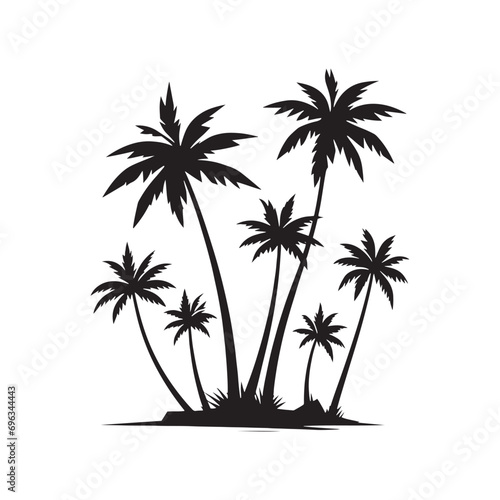Palm Tree Silhouette  Coastal Sophistication with Graphic Illustrations of Silhouetted Palm Fronds - Palm Tree Black Vector 