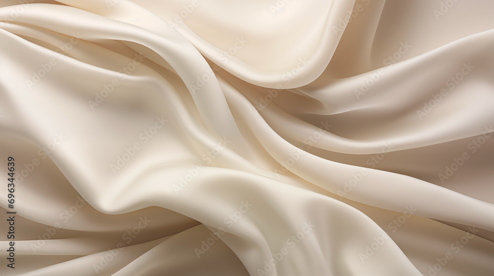 Ivory silk fabric folds background Ivory silk fabric folds background