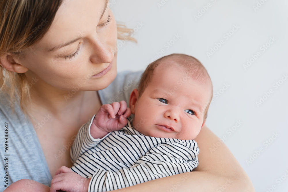 Mother and baby at home. Happy maternity and family. Mother and baby at home. Happy maternity and family.