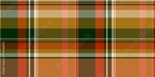 Infant pattern textile check, ethnic texture tartan fabric. Simple vector background seamless plaid in orange and amber colors.