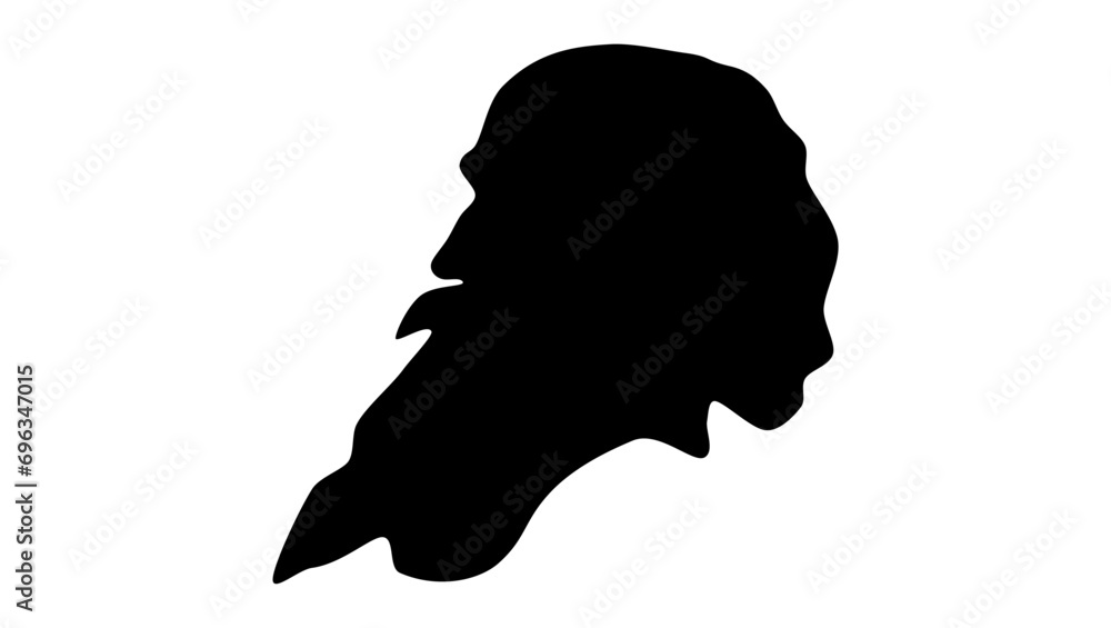 William Cullen Bryant, black isolated silhouette