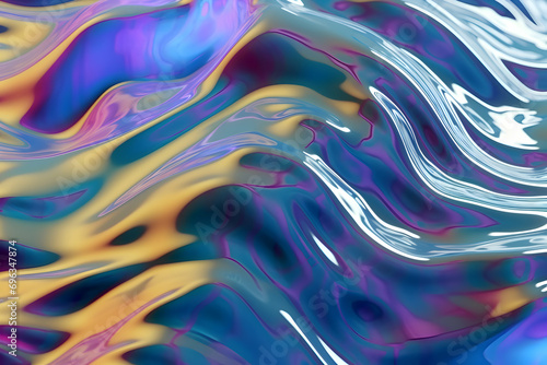 High detailed Close-up of blue water in the pool. Side view. Copy space.Bokeh light neon purple ripple background in the pool for walllpaper, background and design art work Generative AI