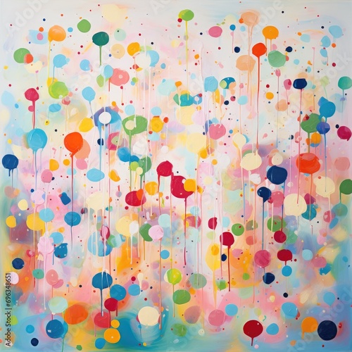 A painting of a bunch of colorful bubbles